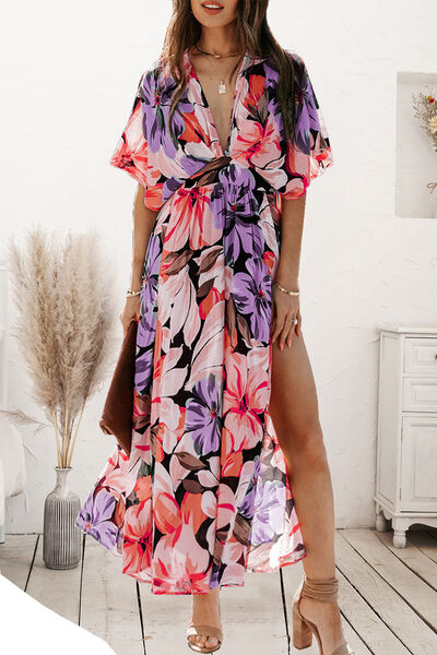 BRITTANY PLUNGE SPLIT DRESS