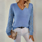 Raylene - V-Neck Knitted Sleeves Jumper