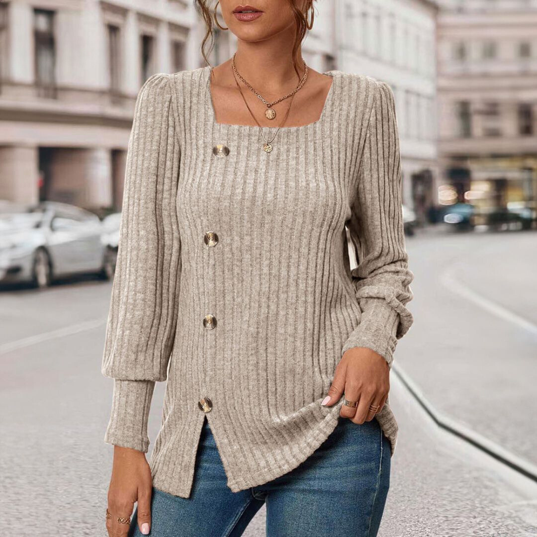 Sara - Squared Collar Sweater