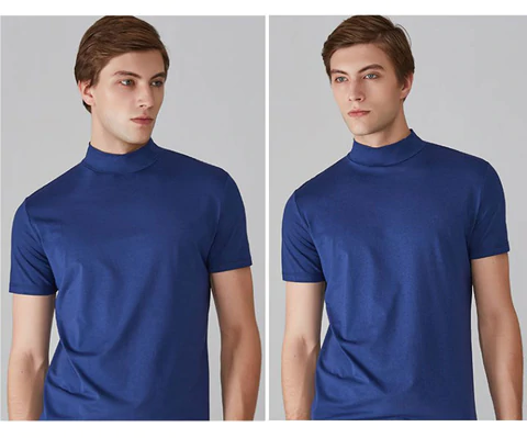 Men's High Neck Slim Fit T-shirt