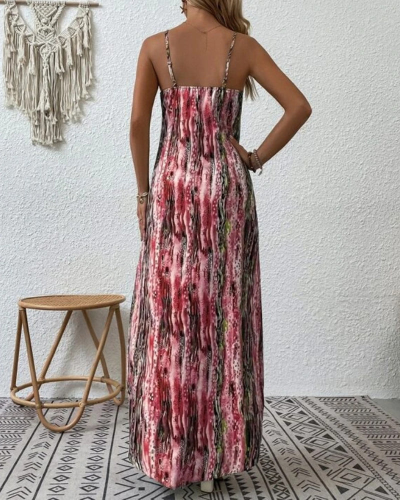 Sleeveless Vacation Dress in Gradient Print