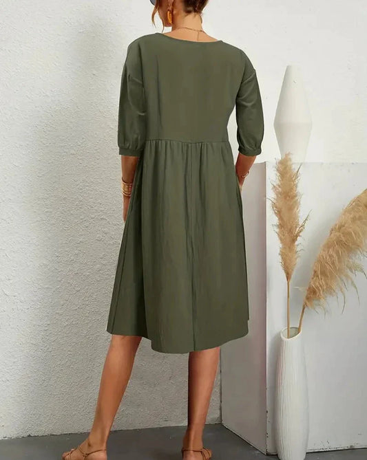 Sian - 3/4 Sleeve Autumn Dress