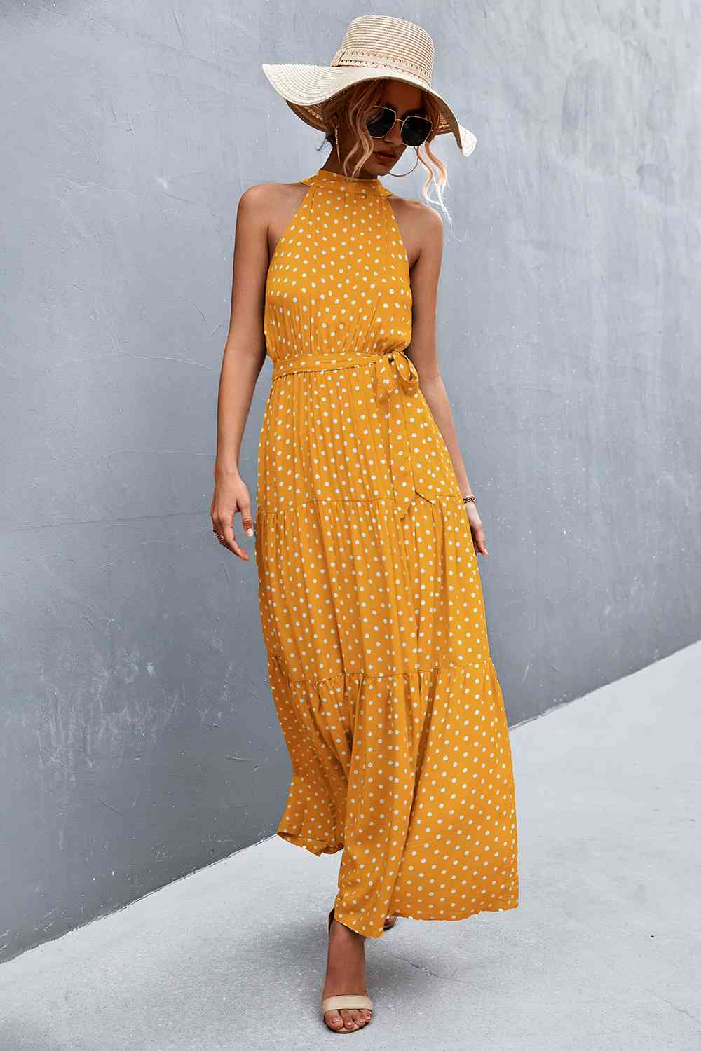 NADIA FLORAL TIE WAIST MAXI DRESS