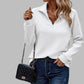 Ella | Elegant V-Neck Sweater With Zipper Neckline