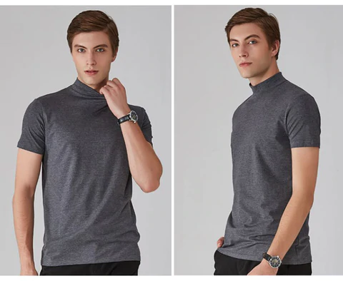 Men's High Neck Slim Fit T-shirt