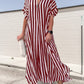 V-neck Shirt Dress in Stripe Print