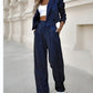 Mary - Striped Suit With Short Lapels and Straight Leg Pants