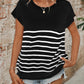 JANE ROUND NECK STRIPE KNIT TOP