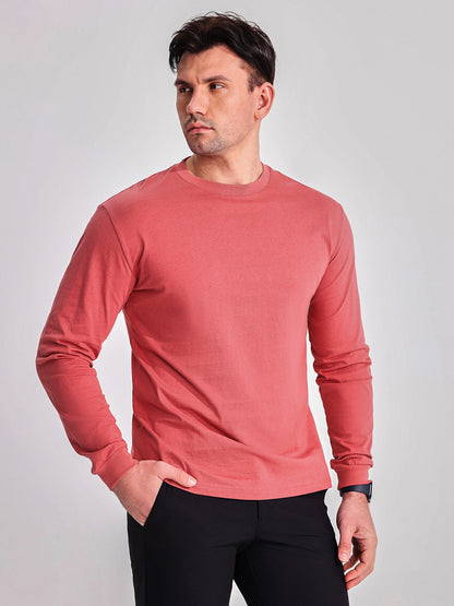 Crew neck Long Sleeve Cotton T-Shirt