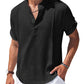 Soft Linen Blend Henley Shirt (US Only)