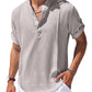 Soft Linen Blend Henley Shirt (US Only)