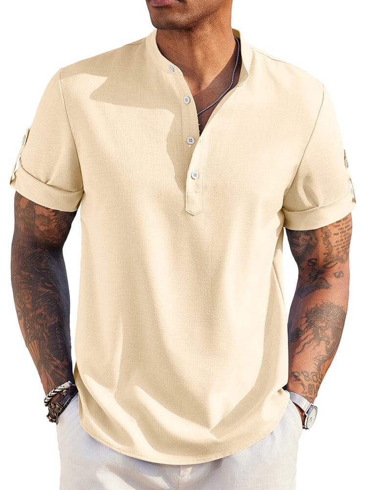 Summer Essential Leinen-Henley-Hemd (nur USA)