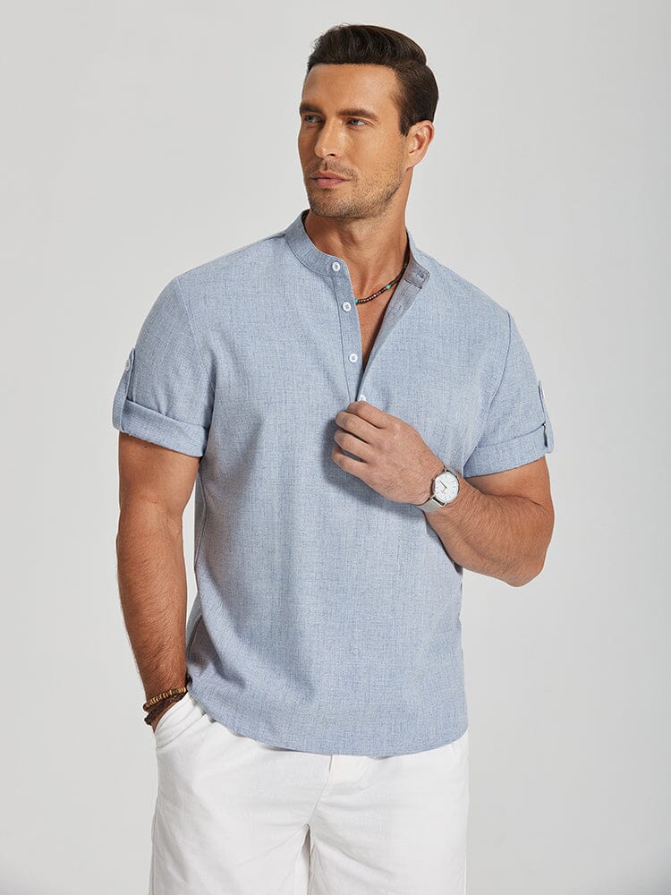 Summer Essential Leinen-Henley-Hemd (nur USA)