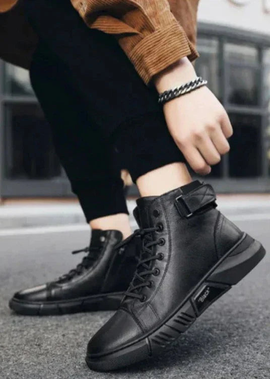 Javon | Black Leather Boots