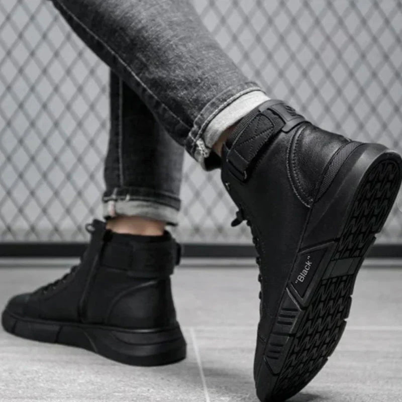 Javon | Black Leather Boots