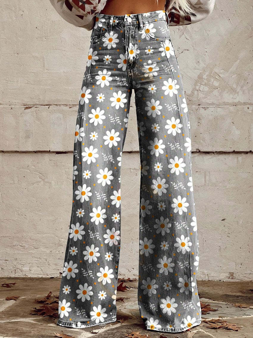 Joanna - Floral Bootcut Trousers