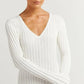 Puck - V-Neck Knitted Long Sleeve Dress