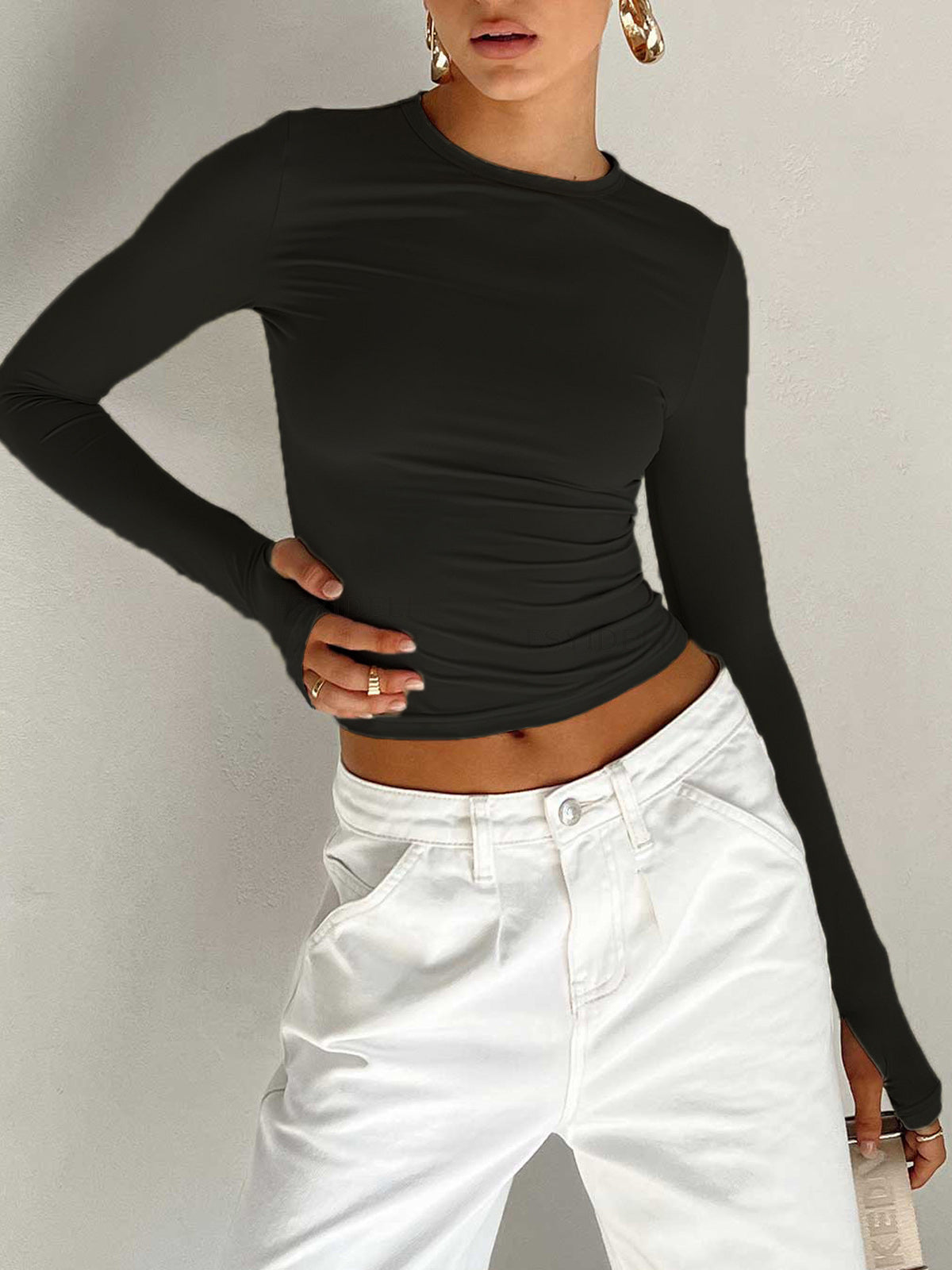 Lea - Utility Long Sleeve Crop Top