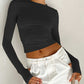 Lea - Utility Long Sleeve Crop Top