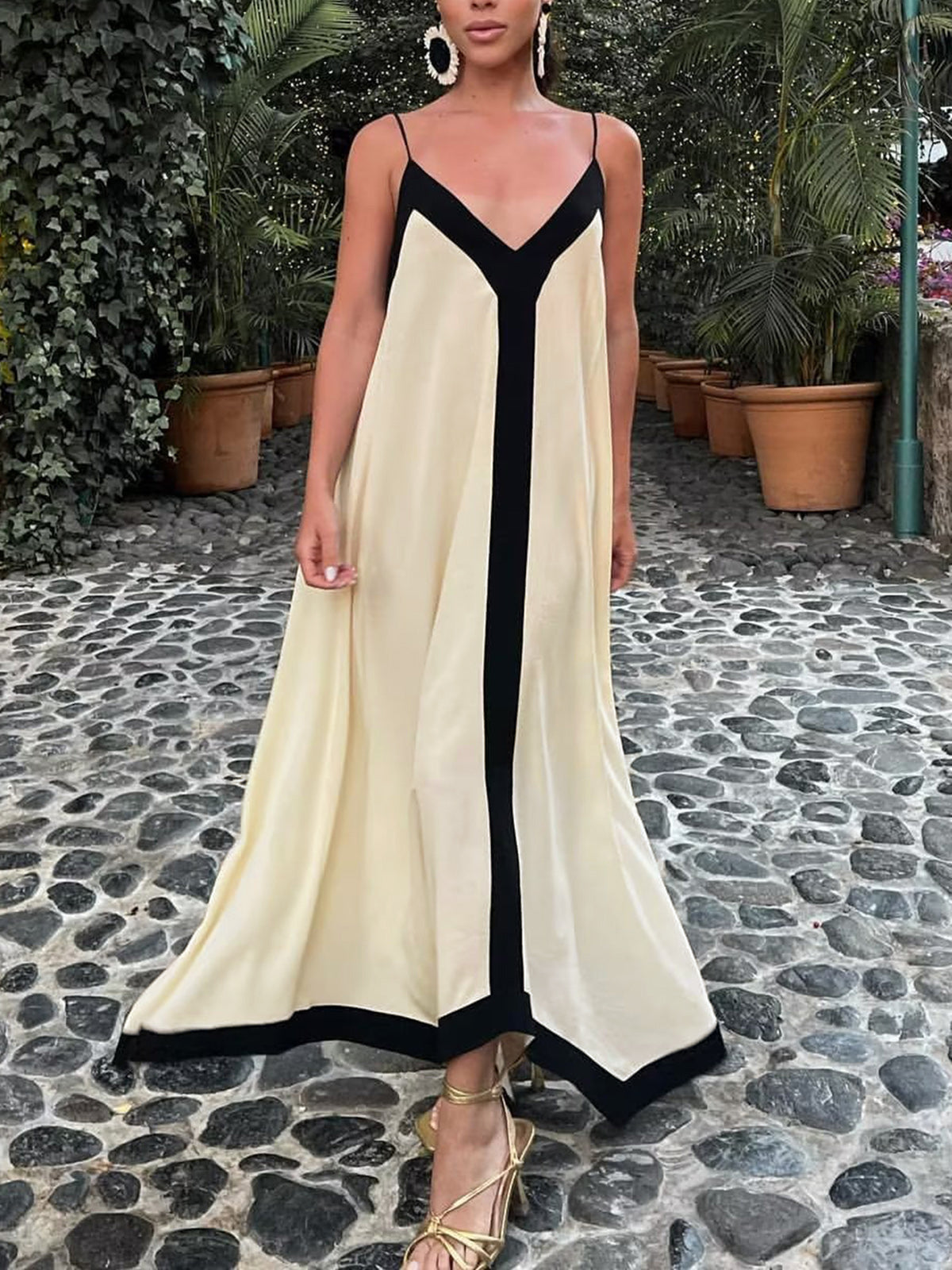 Sicily Old Money Aesthetics Slip Long Dress