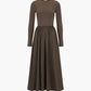 Leisure Pockets Long Sleeve Long Dress