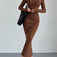 Drop Shoulder Drawstring Hooded Dress