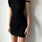 Asymmetrical Neck One Shoulder Off Short Dress