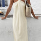 Creamy Halter Long Dress