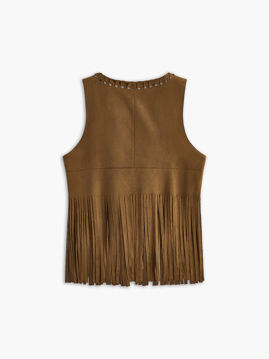 Suede Tassel Vest