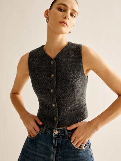 Vintage Tweed Breasted Vest