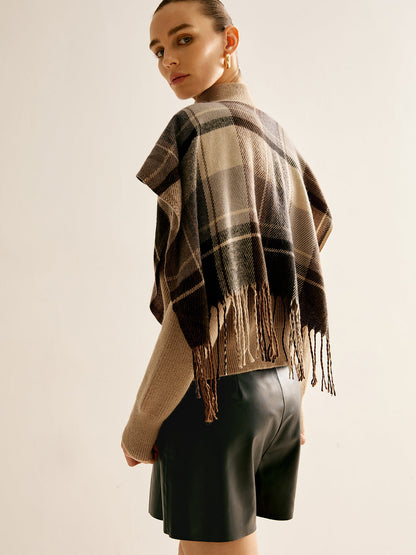 Breasted Tassel Knit Shawl Outerwear