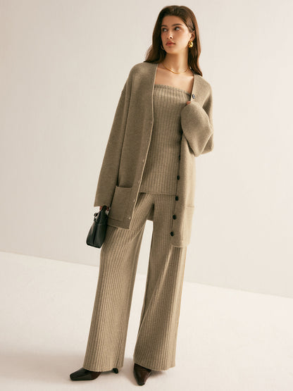 Ribbed Loose Knit Outerwear