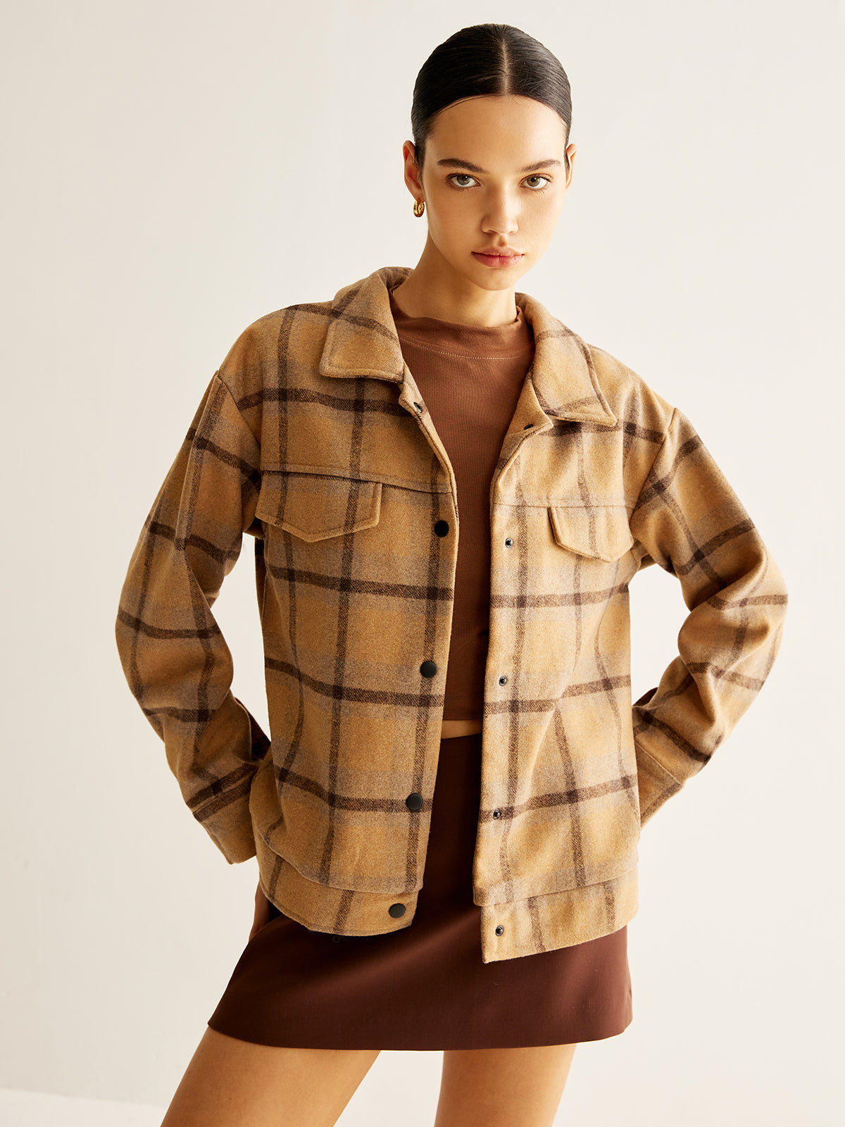 Wool-Blend Checked Jacket