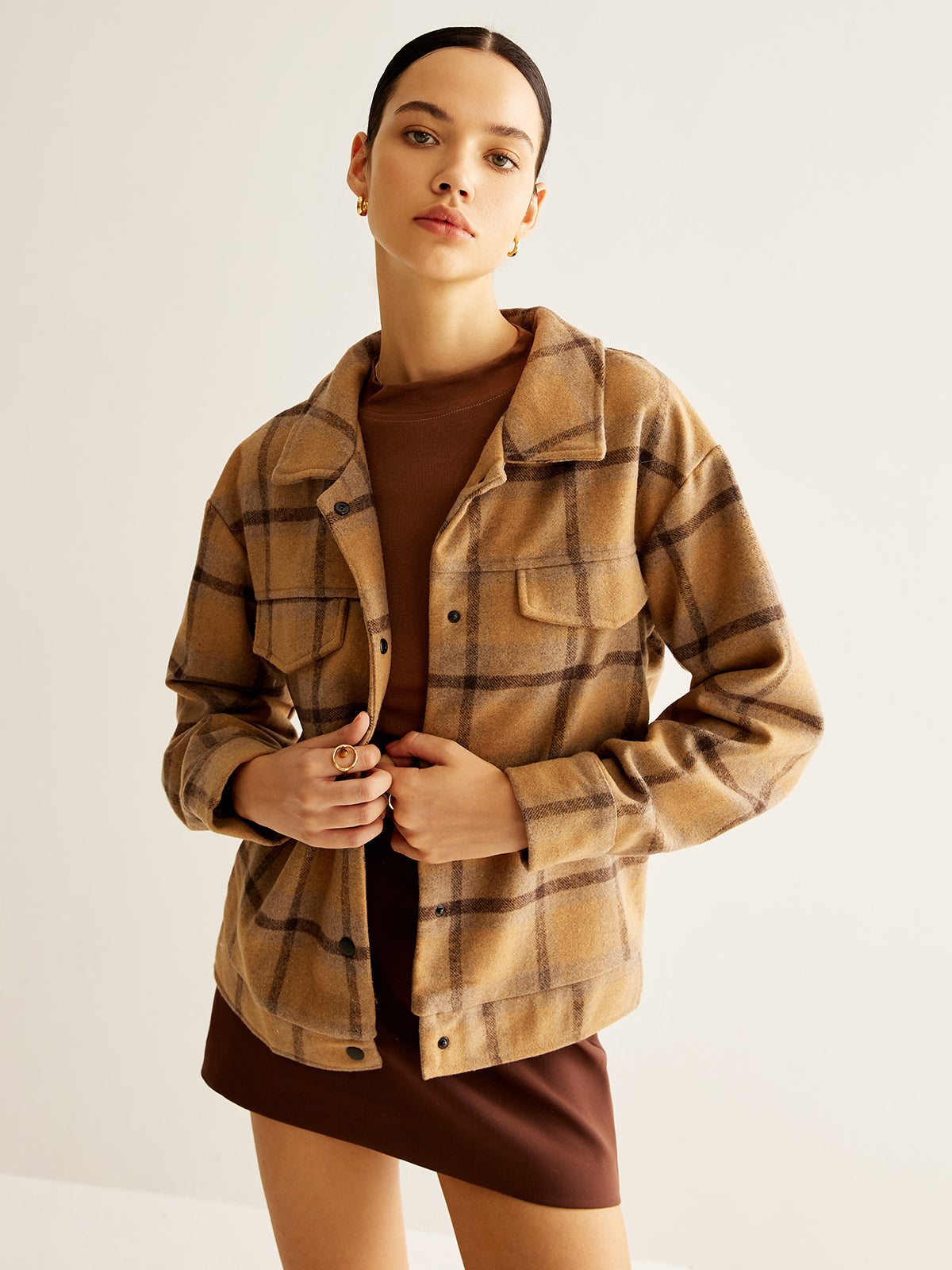 Wool-Blend Checked Jacket