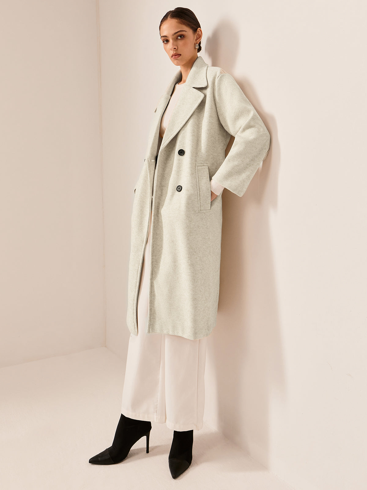 Elegant Tweed Long Coat