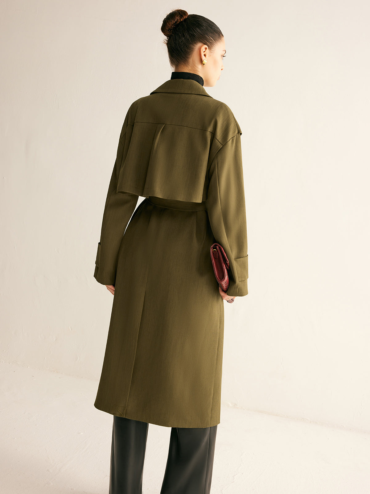 Retro Belted Long Trench Coat