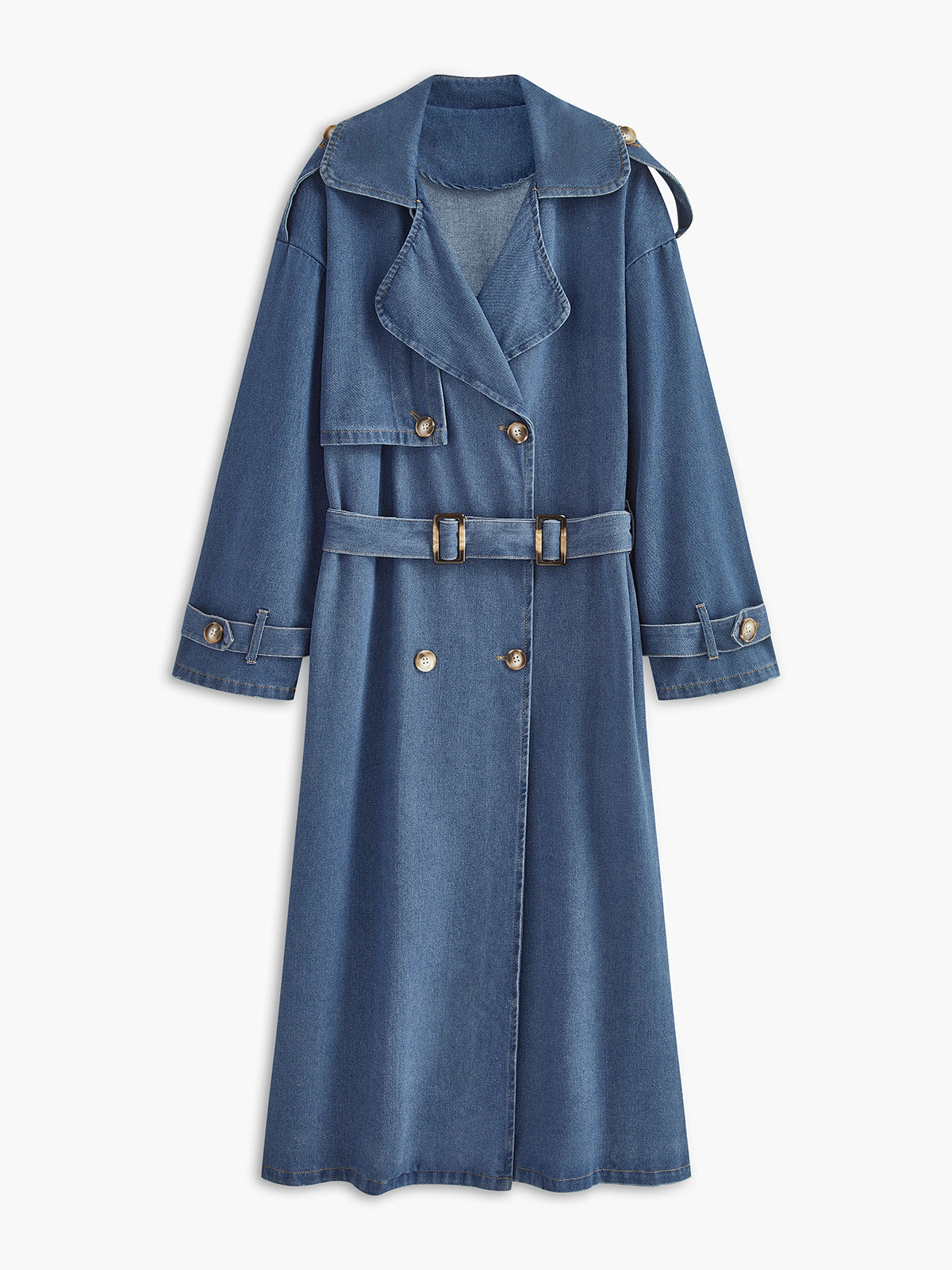 Cotton Belted Denim Trench Coat