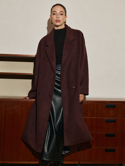 Elegant Wool-Blend Long Coat