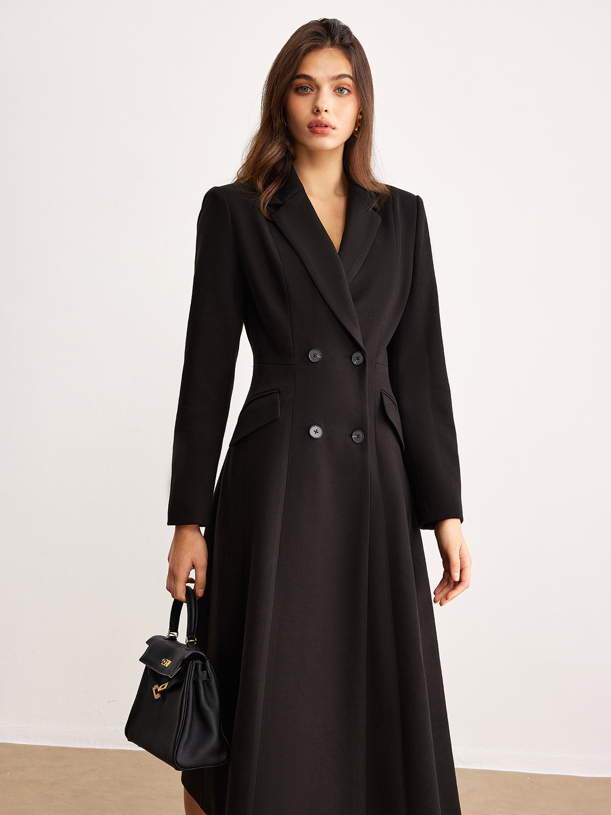 Button Lapel Long Blazer