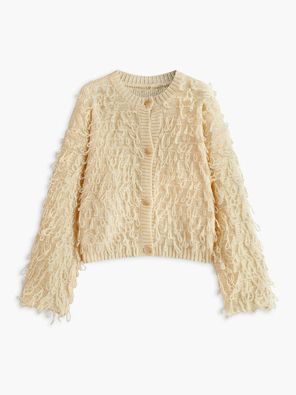 Creative Tassel Button Knit Outerwear