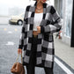 Casual Plaid Knitted Cardigan