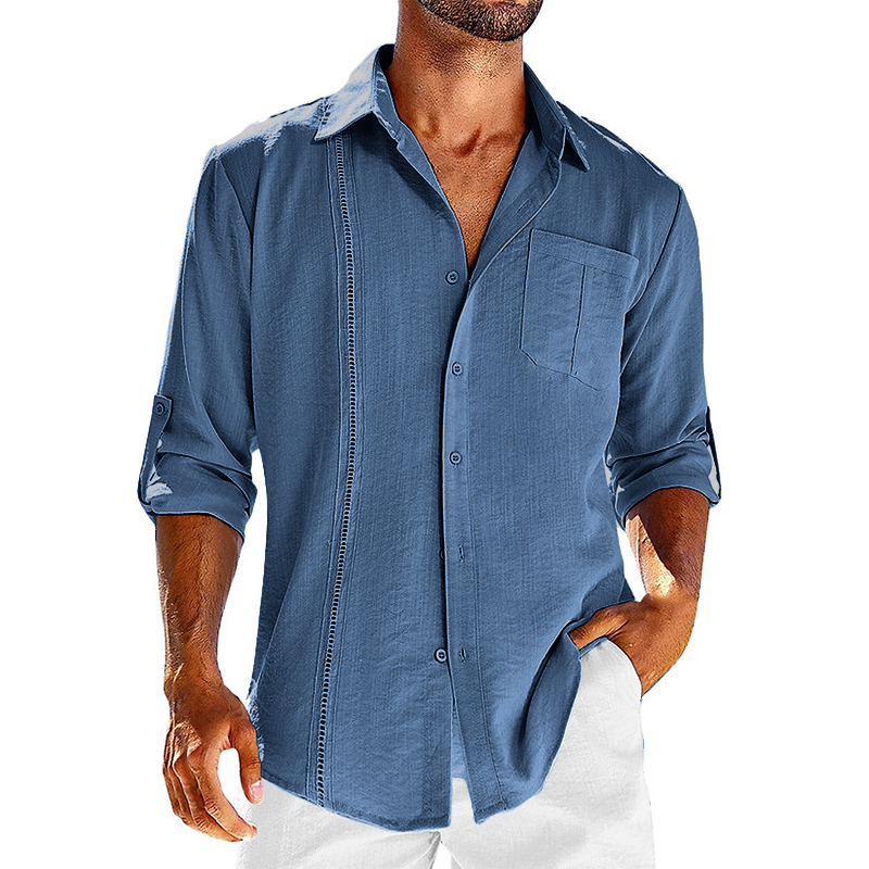 DAMON CASUAL-FIT LINEN CUBAN SHIRT