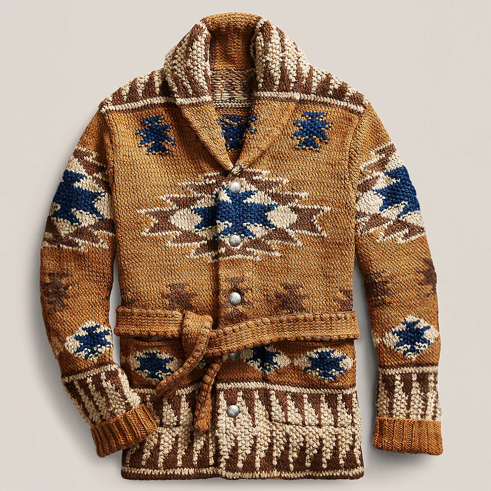 Frank Hardy Jacquard Wool Cardigan