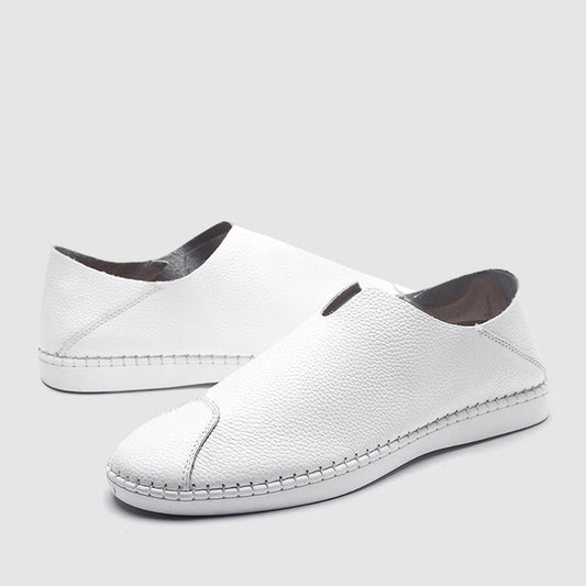 Genuine Leather Slip On Oxfords