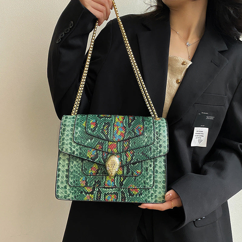 Gloria Snake Print Handbag