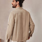 Casual Drawstring Linen Blend Shirt