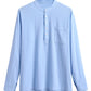 Linen V-neck Beach Long-sleeved Shirt