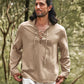 Casual Drawstring Linen Blend Shirt