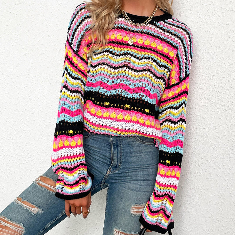 Colourful Striped Knit Sweater