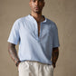 Fashion Cotton Linen Half Button Shirt